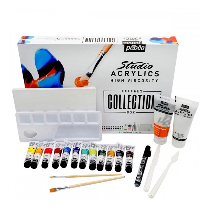 Akrilne boje Pebeo Studio acrylics Box sa dodacima - 23 dijela