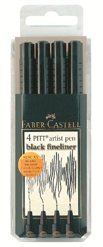 Flomastri Art Pen PITT set 4 [XS-S-F-M] črna