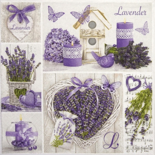 Serviete za decoupage Lavender Collage - 1 kos