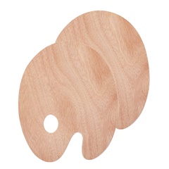 Lesena slikarska paleta ovalna