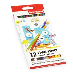 Obojestranski barvni svinčniki za otroke Bruynzeel Holland / 12 kosov - 24 odtenkov